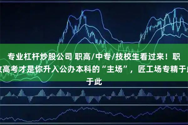 专业杠杆炒股公司 职高/中专/技校生看过来！职教高考才是你升入公办本科的“主场”，匠工场专精于此